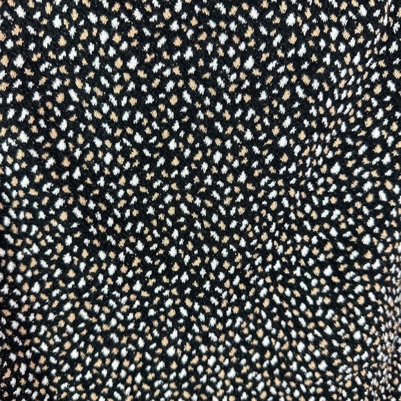 Talbots Women's Blouse Size Medium Black with white and tan dots - Picture 4 of 6